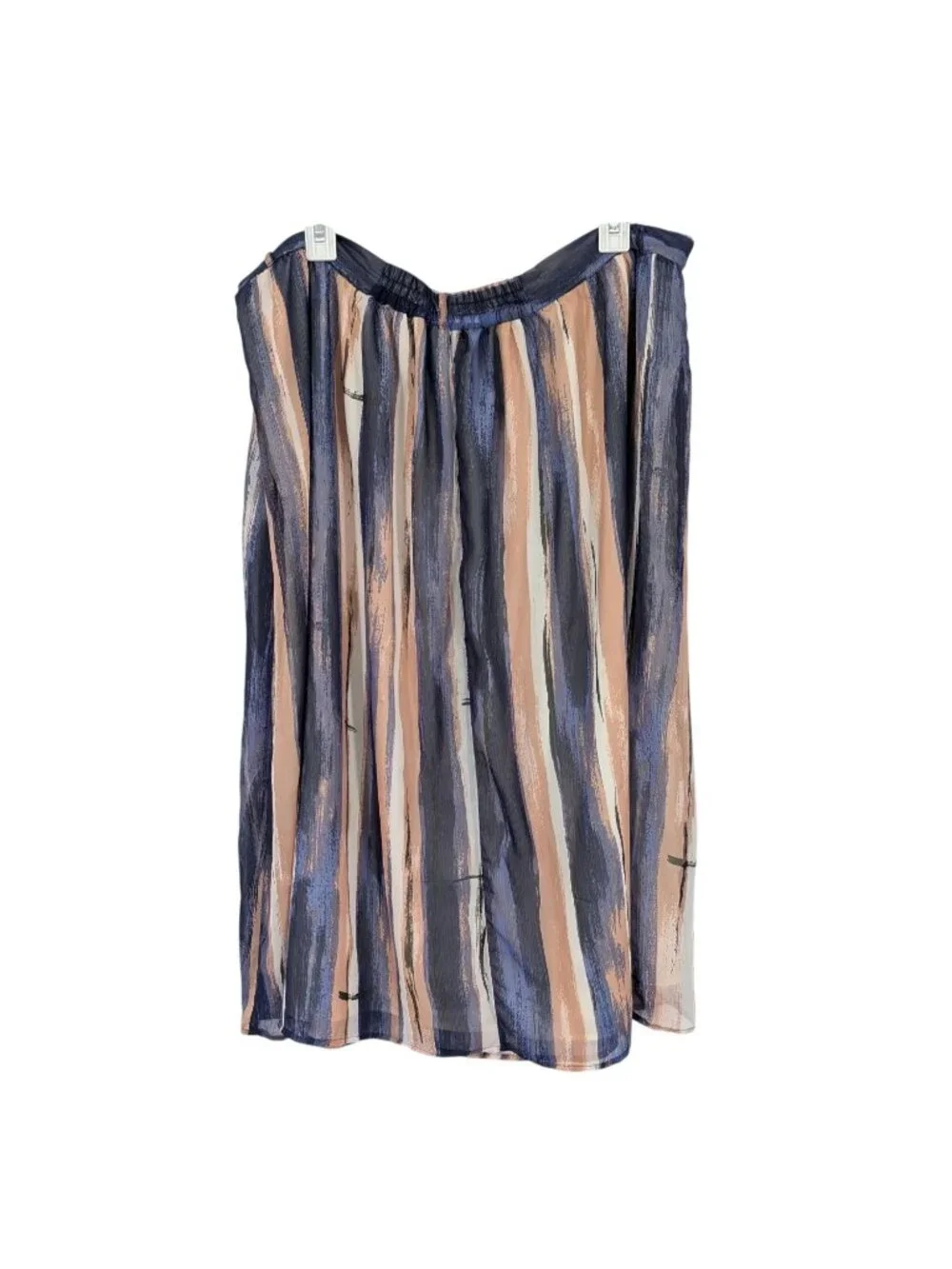 ModCloth Brushstroke Striped Midi Skirt Boho Artsy Neutral Office Resort Plus 2X